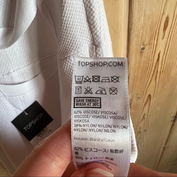 NWT Topshop White Cross Open Back Skater Fit Flare Mini Dress Size 6 - Picture 6 of 6